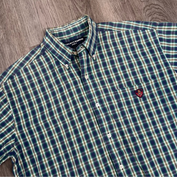 Polo Ralph Lauren Other - Polo Ralph Lauren‎ Golf Button Up Tilden Shirt Mens Medium S/S Plaid Multicolor